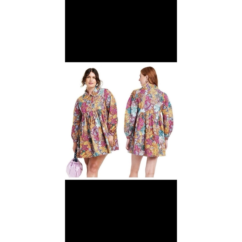 Kika Vargas x Target Anemone Floral Mini Babydoll Dress Sz Medium